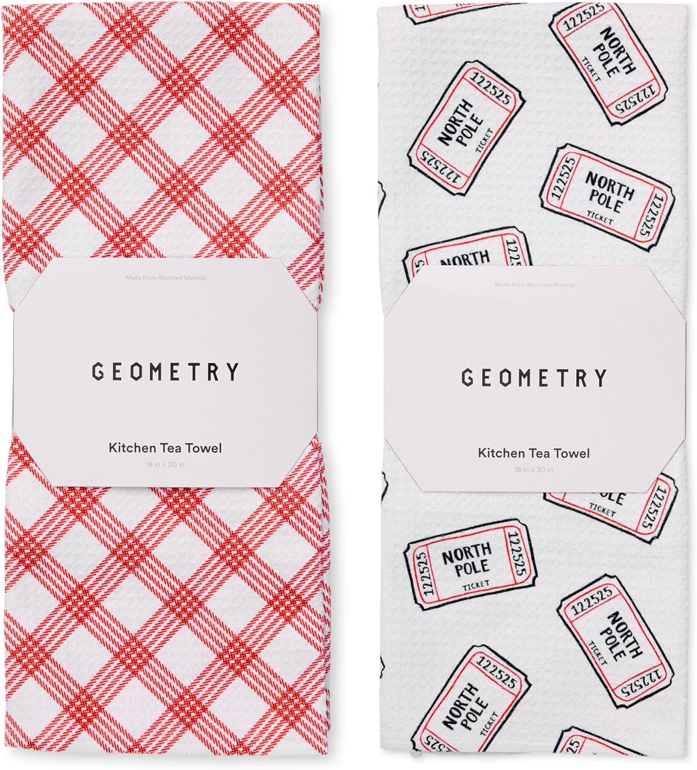 GEOMETRY Christmas Kitchen Towels - Quick Dry Microfiber Cloths