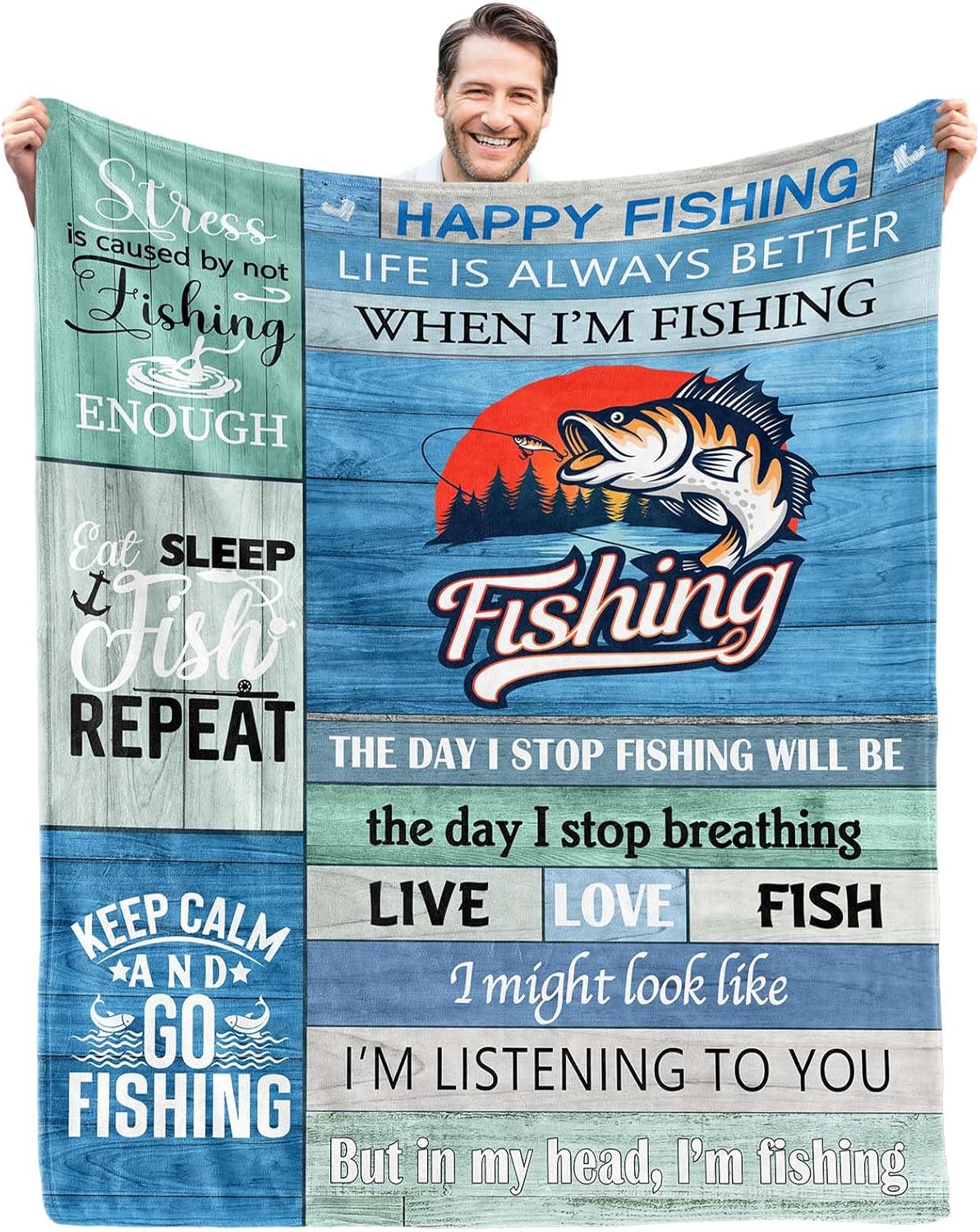 Funny Fisherman Throw Blanket - Givetoyou