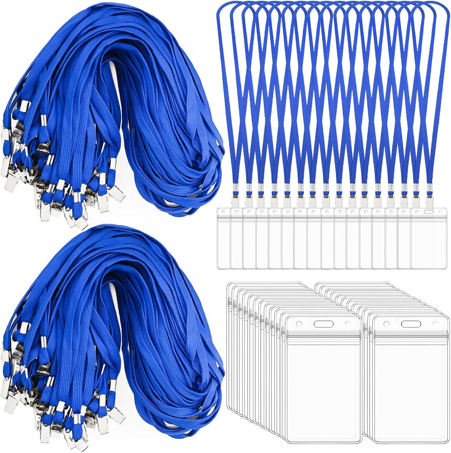 400 Pack Neck Lanyard Bulk with ID Card Holder for Badges