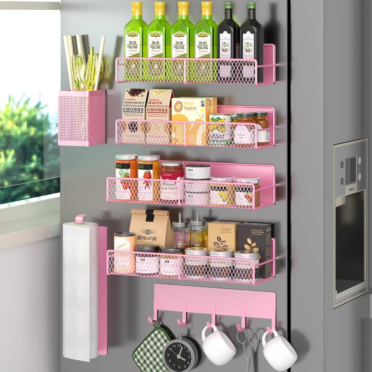 Magnetic Spice Rack for Refrigerator - 7 Pack Kitchen Organizer