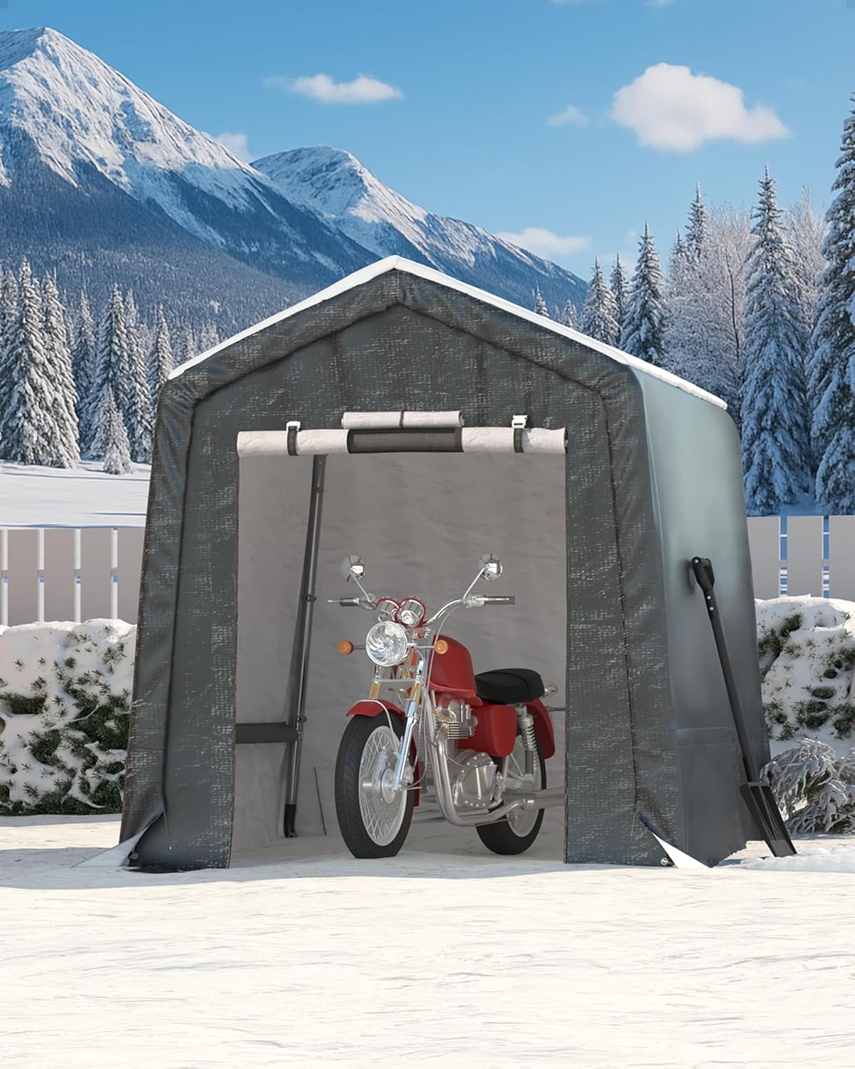 6x8 ft Outdoor Portable Storage Shed with Roll-Up Door & Vent