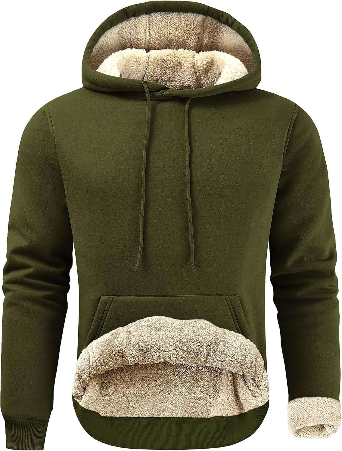 Gesean Men's Cotton Fleece Pullover Hoodie for Winter Comfort