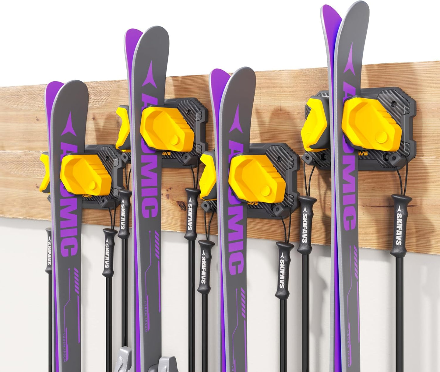 Ski & Snowboard Wall Rack for Garage Organization and Storage