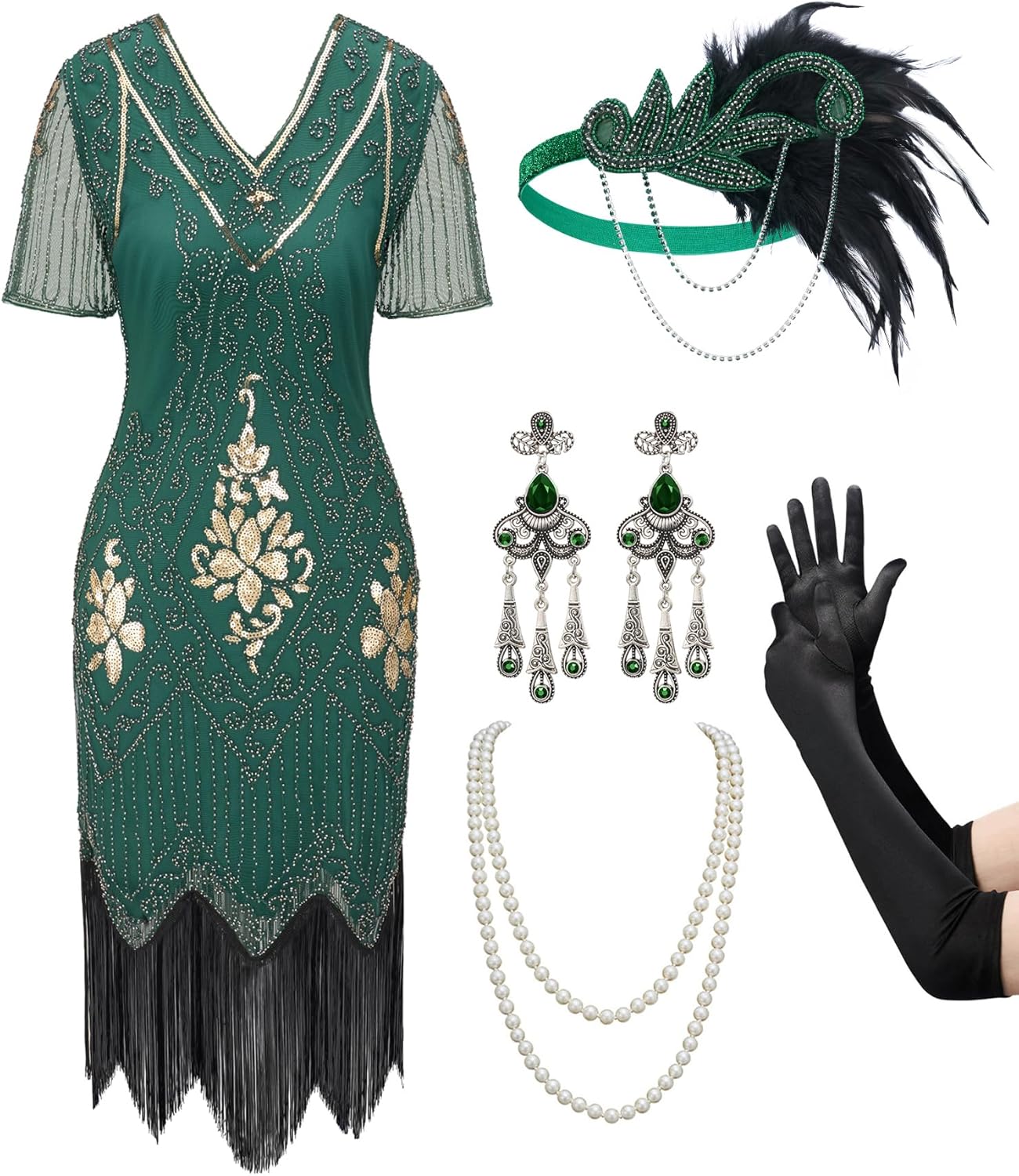 SWEETV YESSA Women's Flapper Dresses for 1920s Themed Parties
