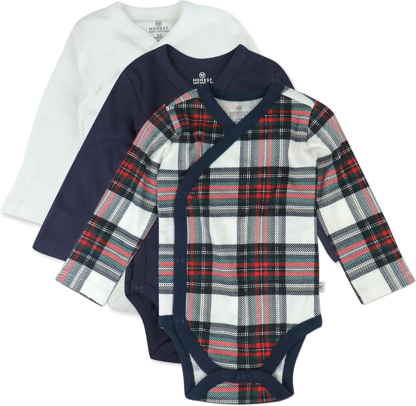 HonestBaby Unisex Long Sleeve Side-snap Kimono Bodysuits Set