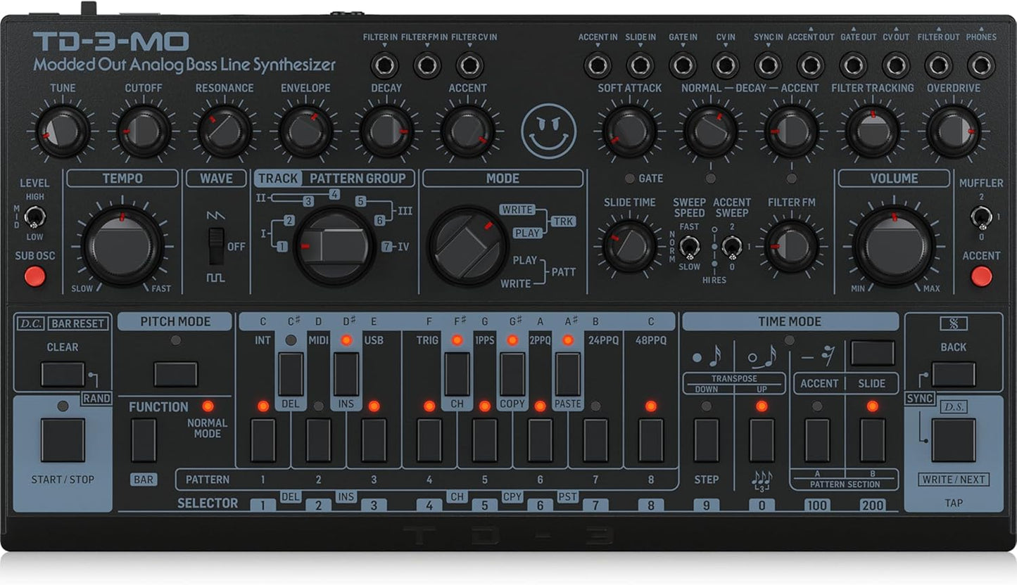 Behringer TD-3-MO Modded Out Analog Bass Line Synthesizer Review