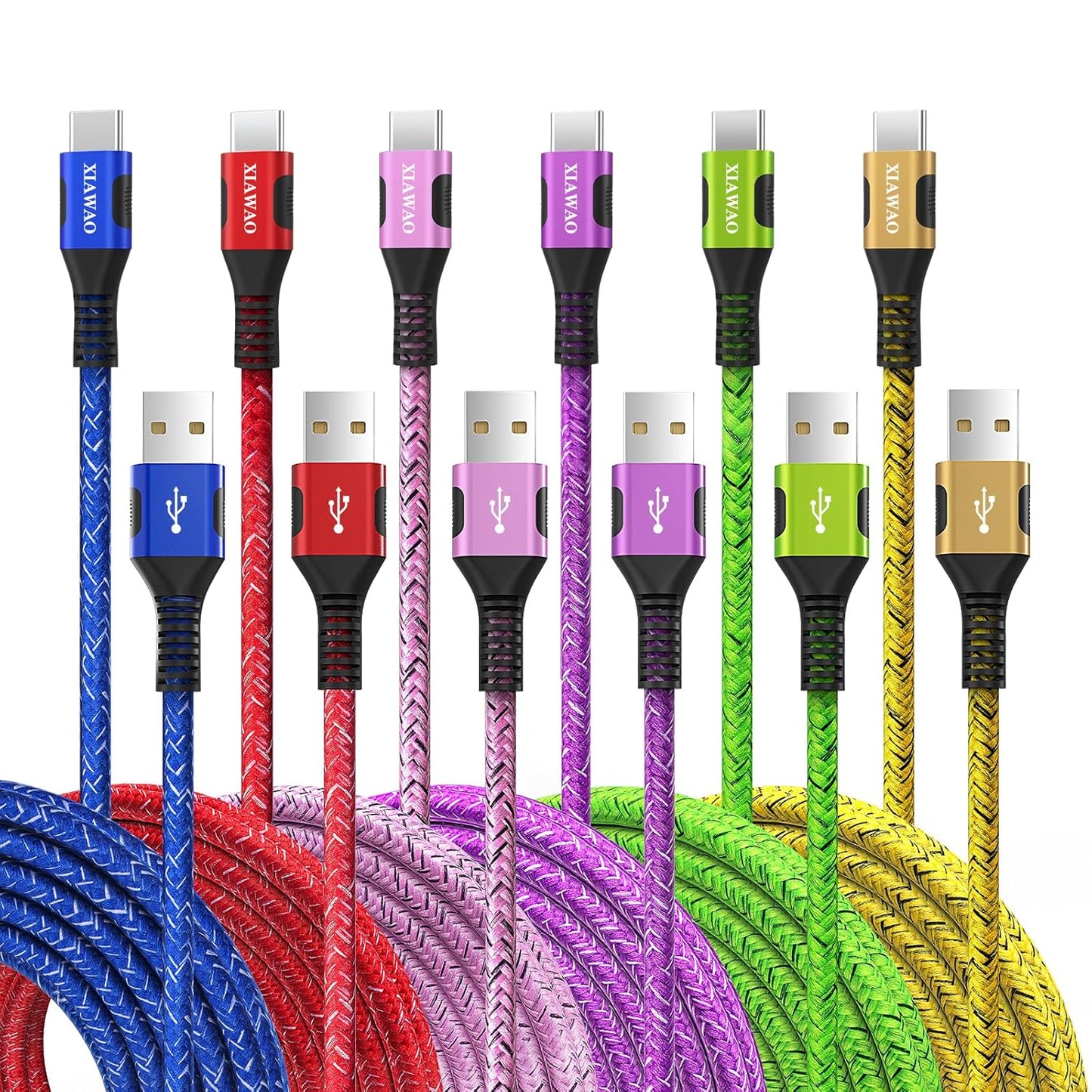 XIAWAO 6-Pack USB-C Fast Charging Cables