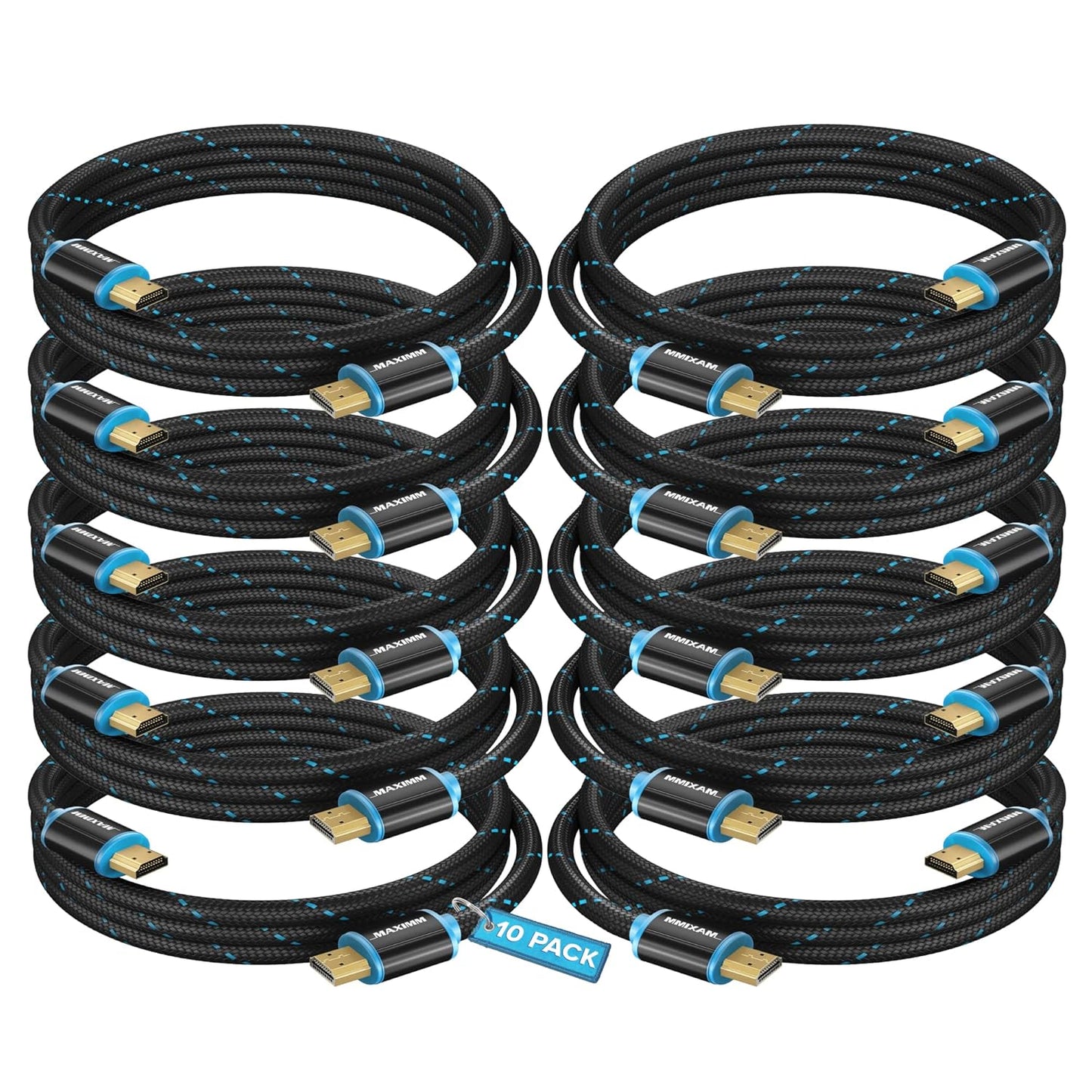 Maximm 4-Ft 4K HDMI Cables: High Speed, 10-Pack