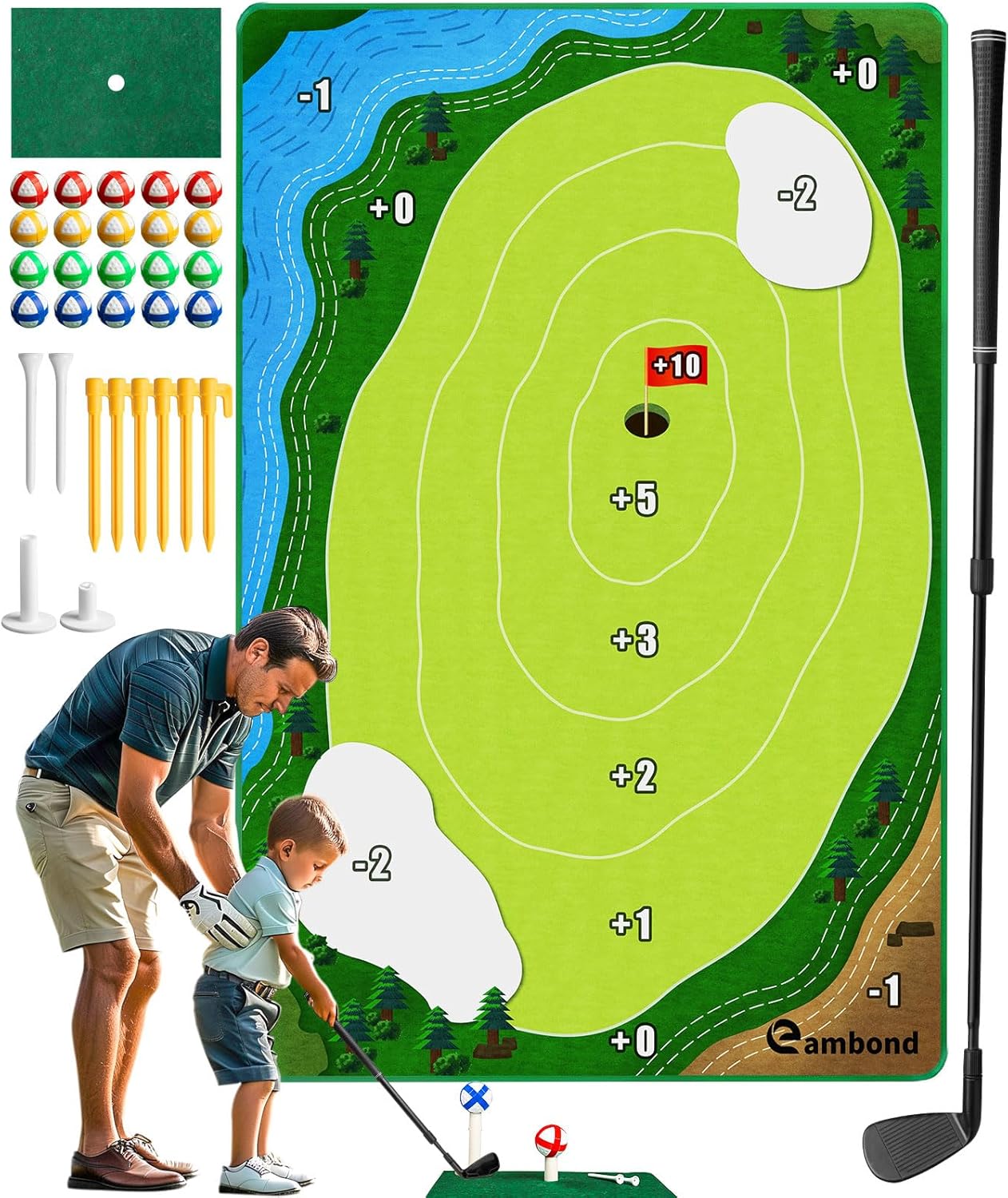 Battle Golf Chipping Game with Practice Mat for Indoor Fun