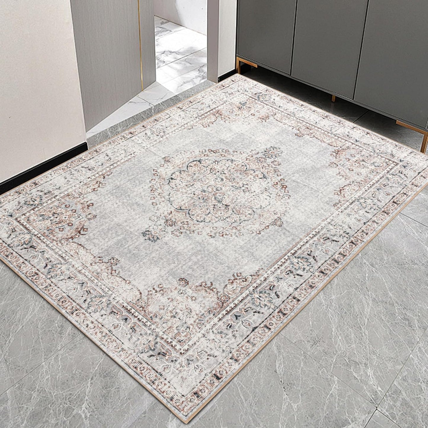 Easy-Going Boho Area Rug 3x5 Entryway Rug for Stylish Homes