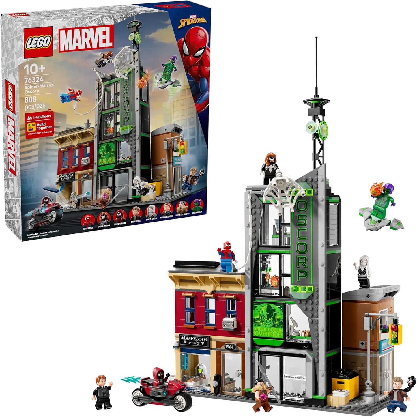 LEGO Marvel Spider-Man vs. Oscorp Building Toy for Epic Battles