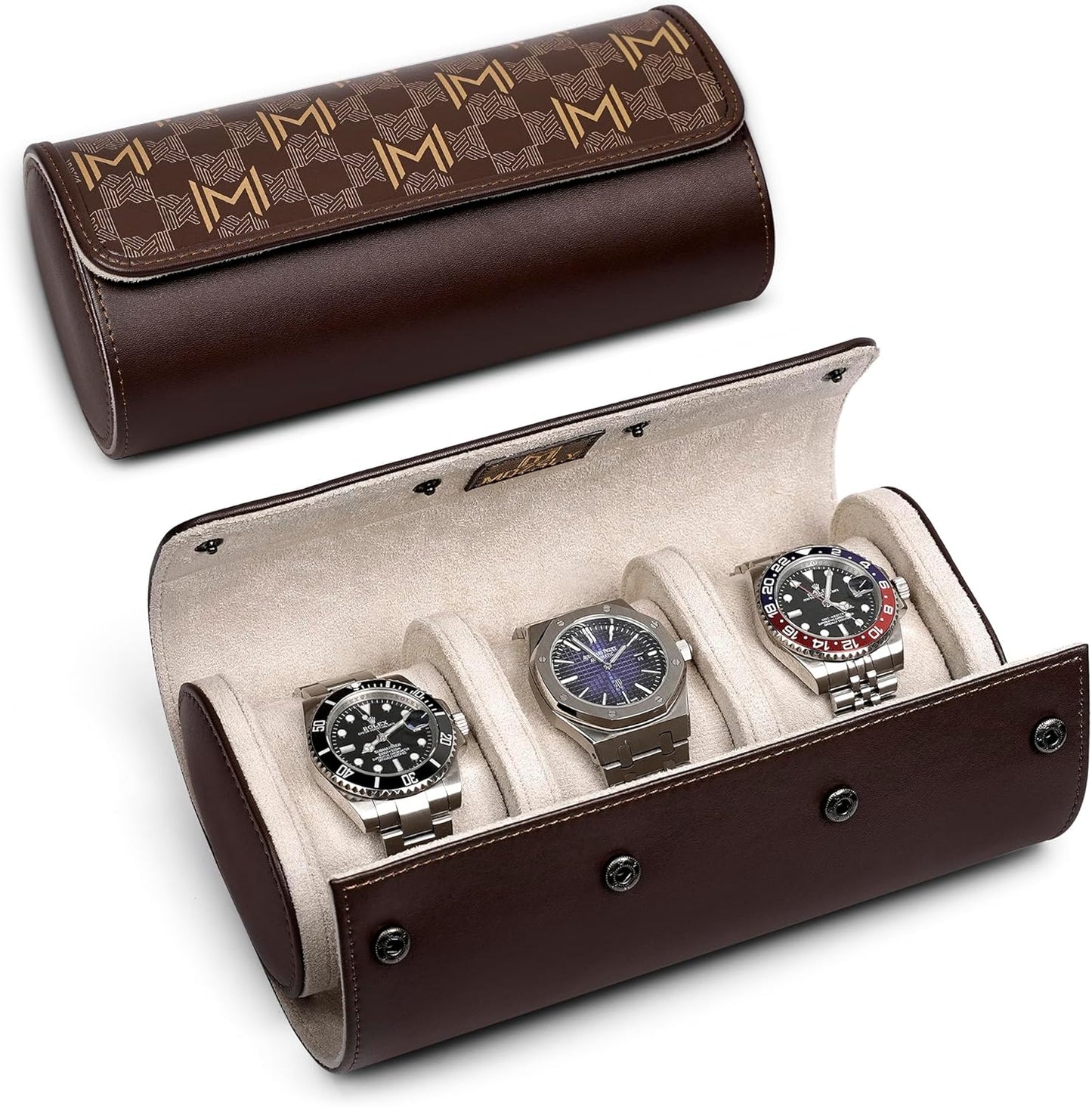 MOZSLY 3-Slot Watch Roll: Portable Organization