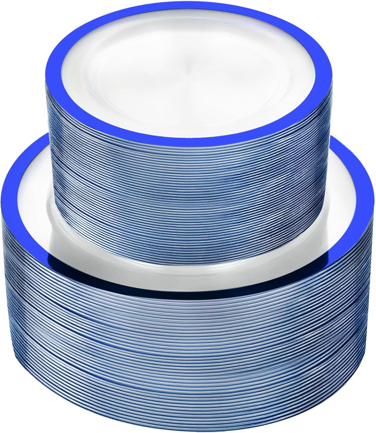 U-QE 120pcs Royal Blue Plastic Plates for Parties and Events