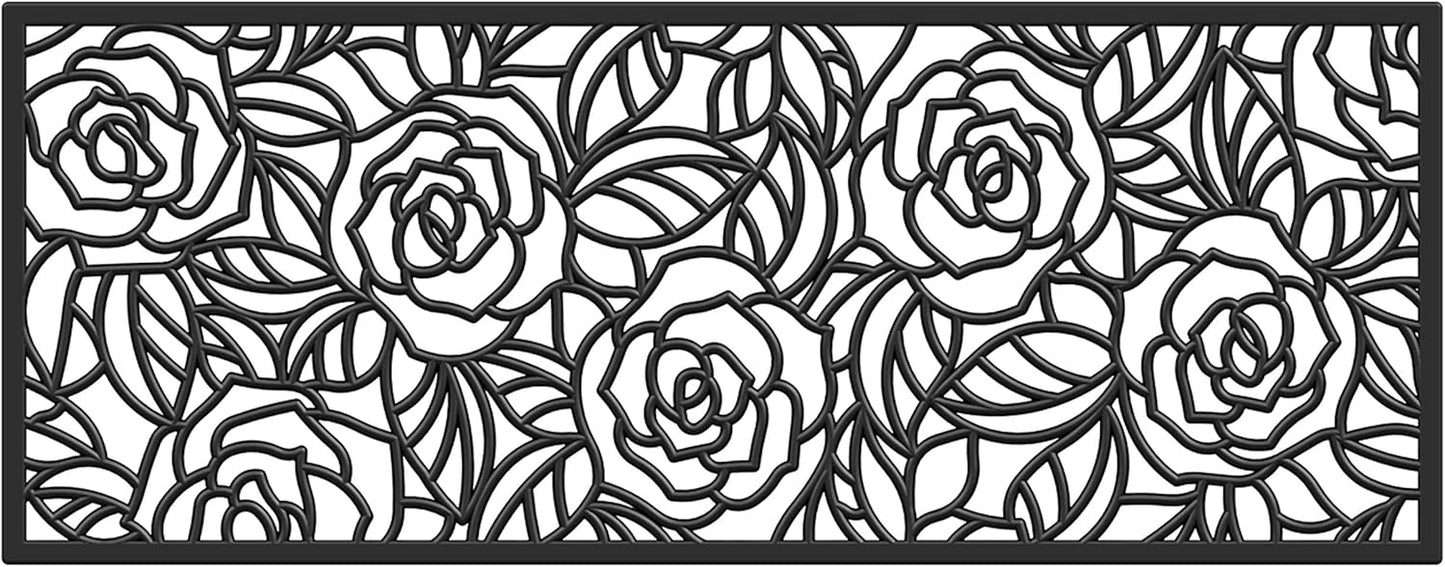 Calloway Mills Black Rose Rubber Doormat for All Seasons