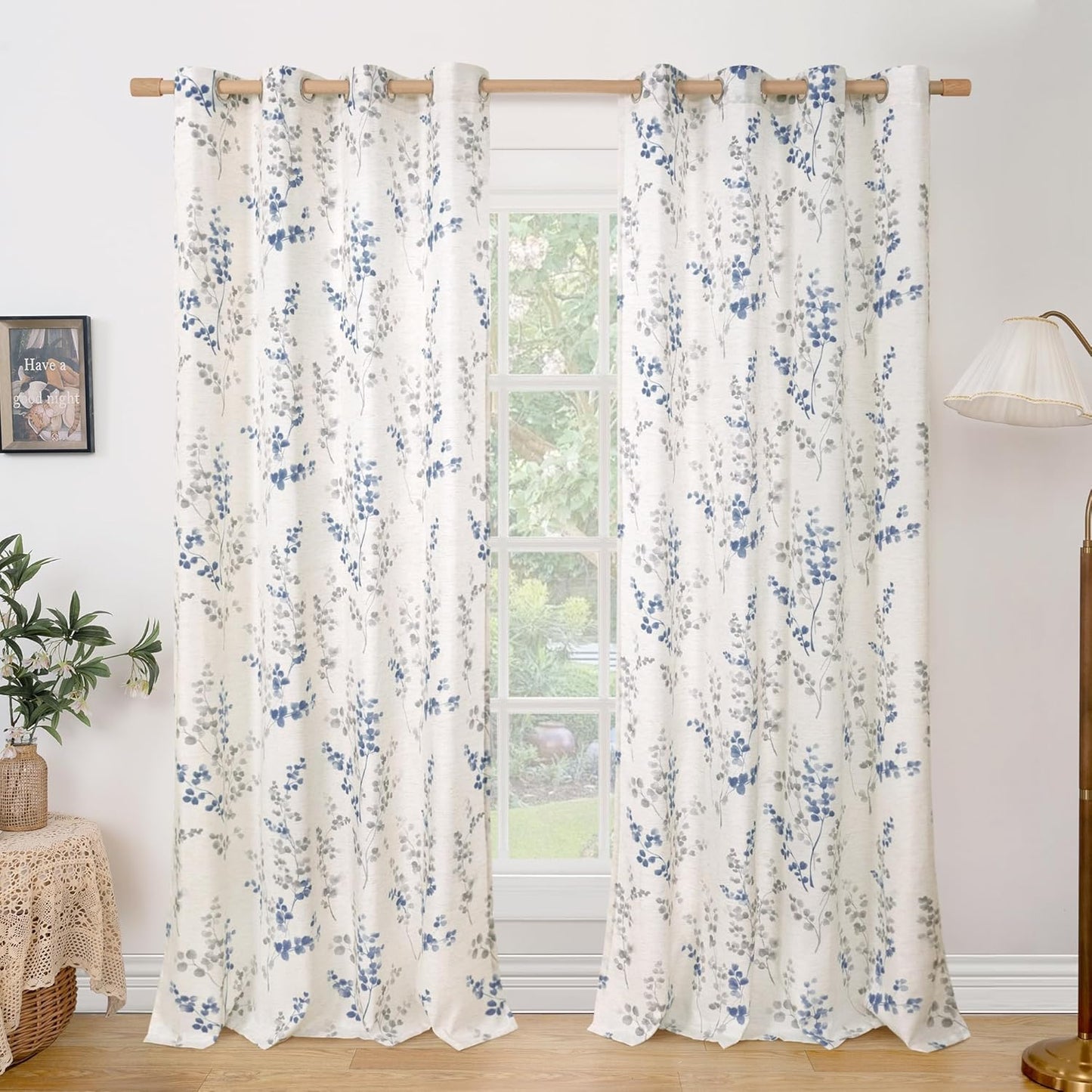 BGment Linen Curtains for Living Room 90 Inch Length Set