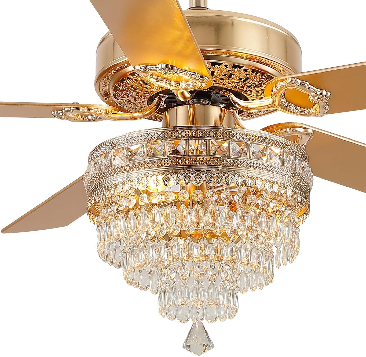 Crystal Ceiling Fan Fandelier with Lights for Modern Spaces