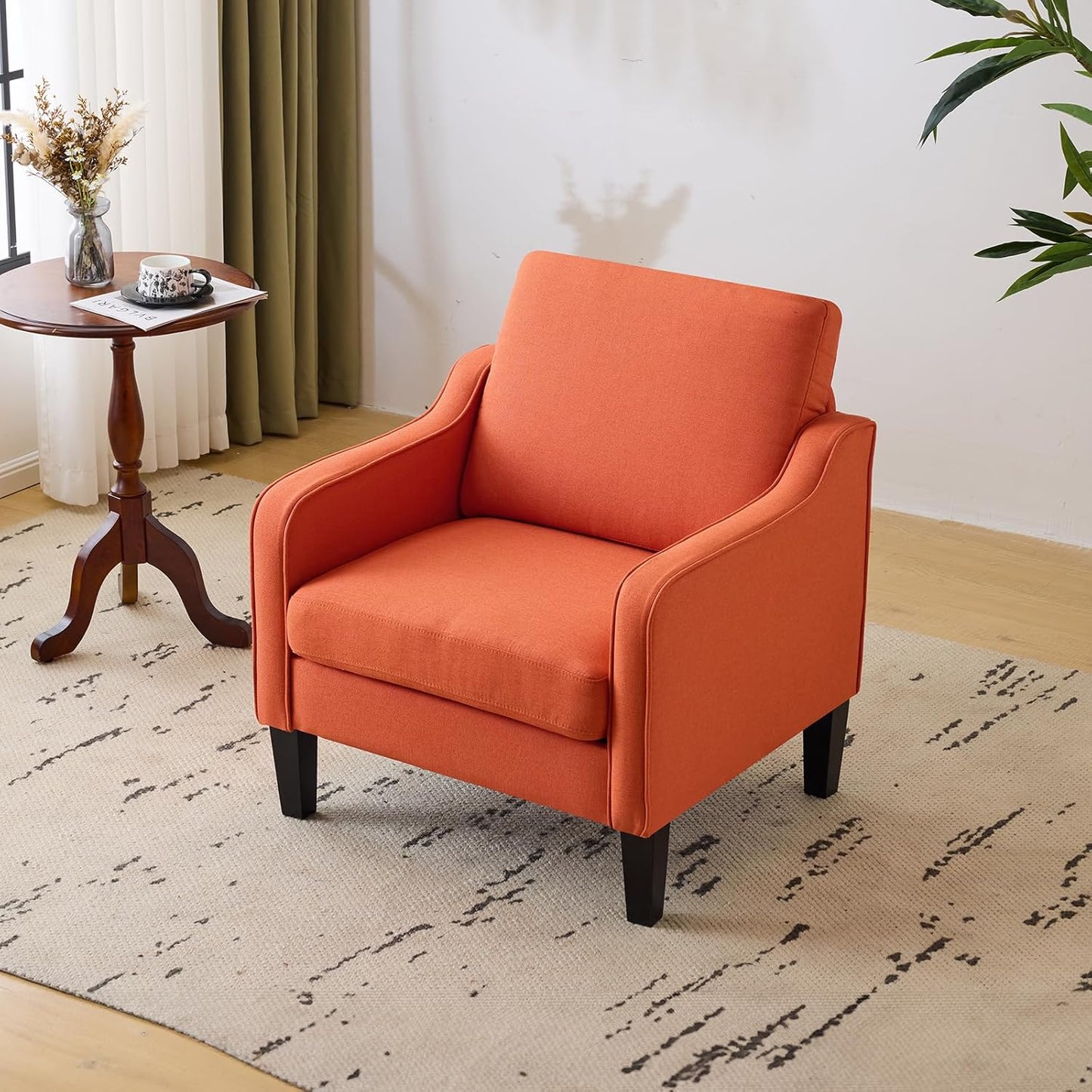 VINGLI Burnt Orange Mid Century Modern Accent Chair Review