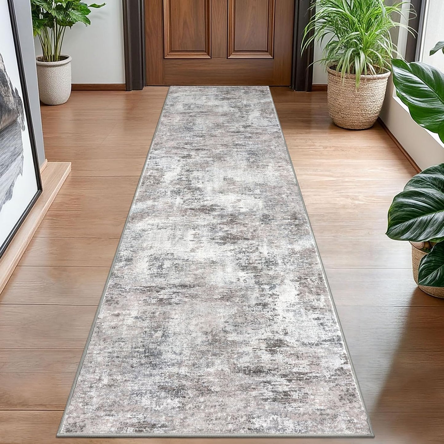 Modern Abstract Hallway Runner Rug, Soft Non-Slip 2x8 Carpet