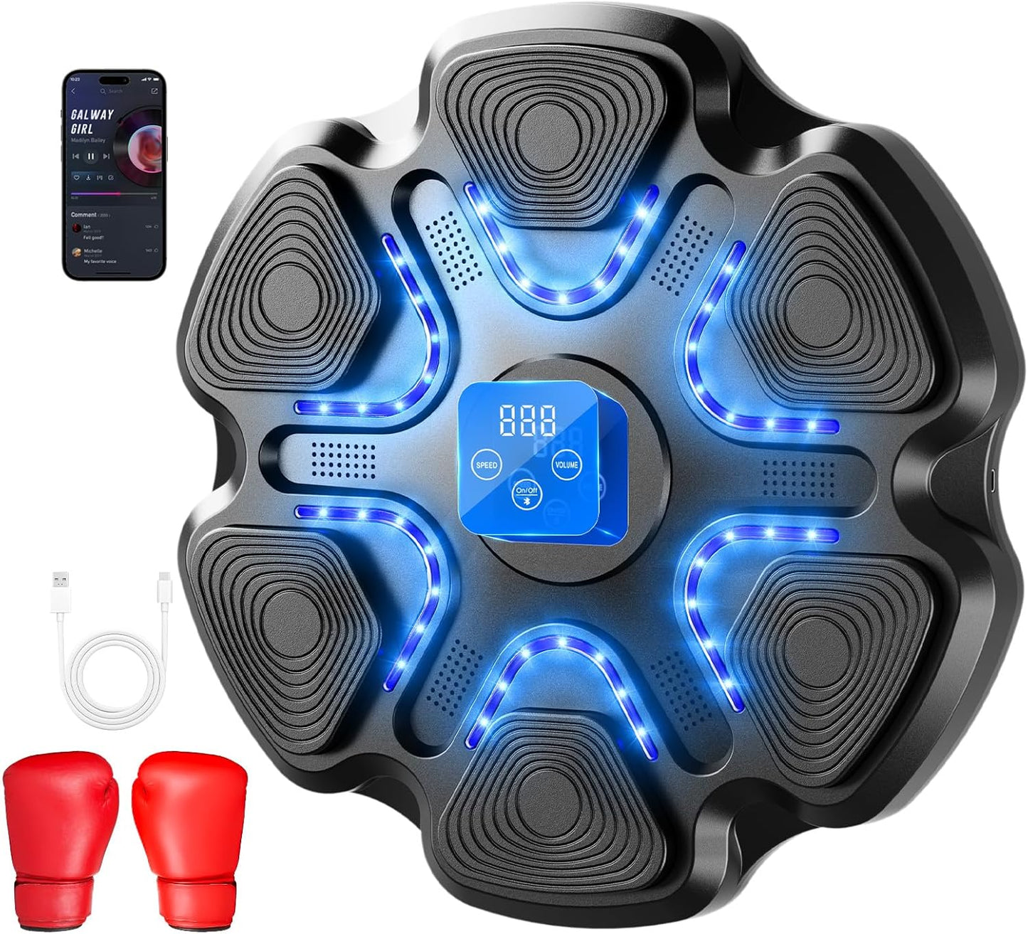 Smart Bluetooth Musical Boxing Machine with LED Lights for Fun