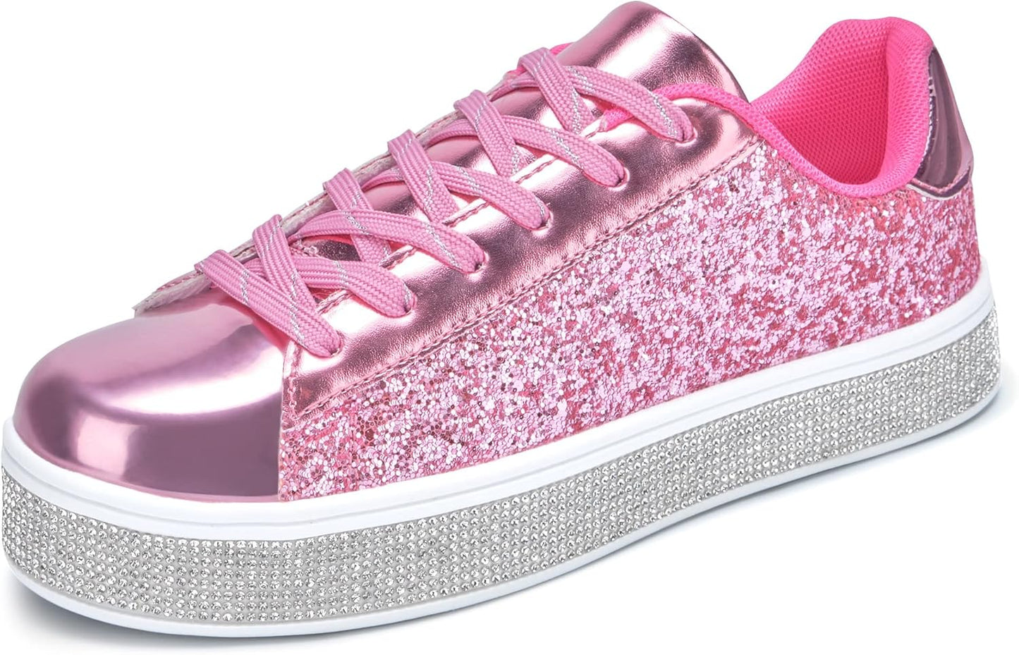 UUBARIS Women's Glitter Tennis Sneakers for Sparkly Style