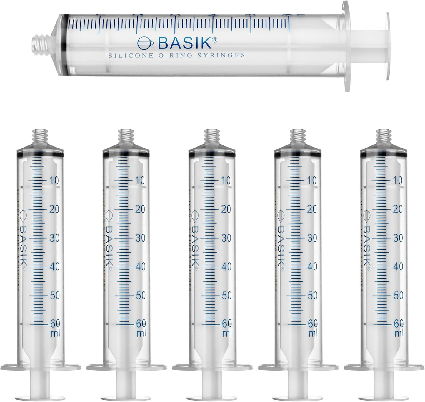 60cc Reusable Syringe with ENFit Connections - 6 Pack