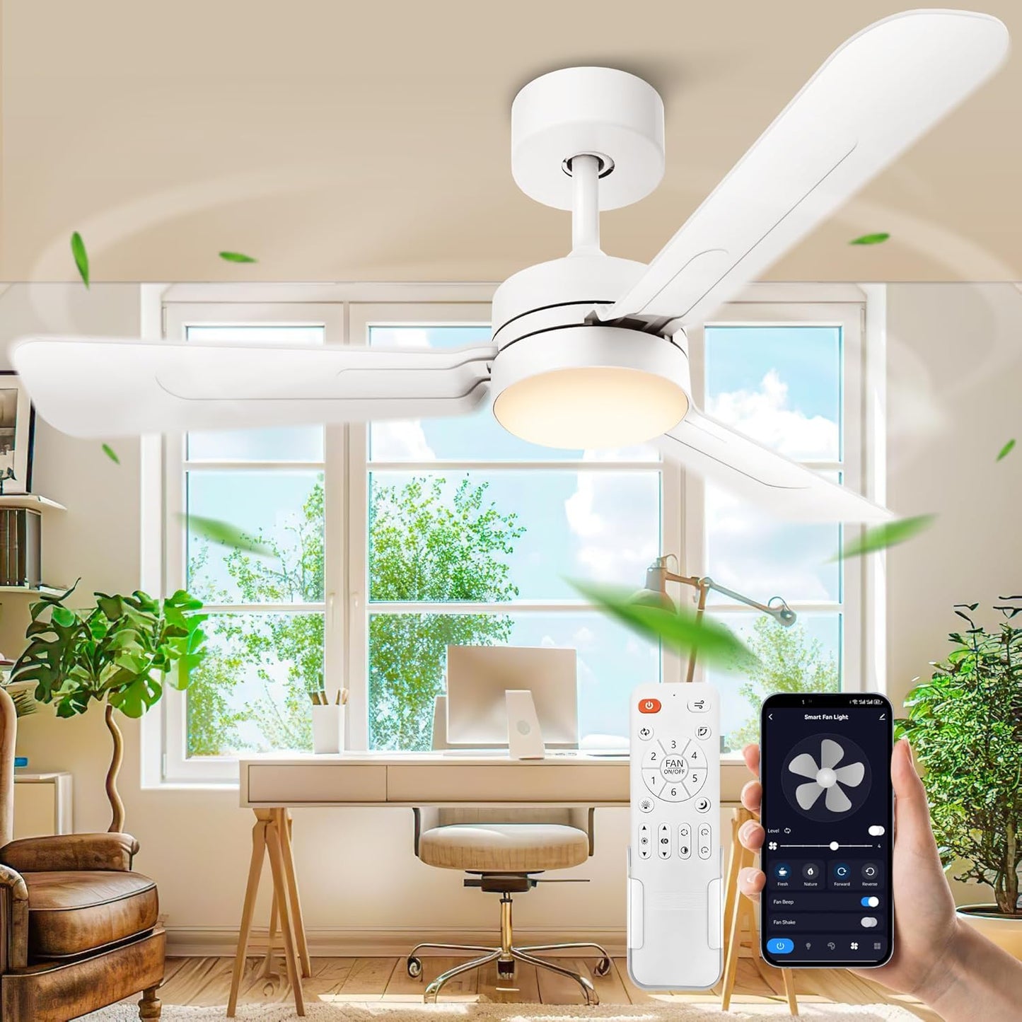 36 Inch Ceiling Fans with Lights and Remote for Home Use