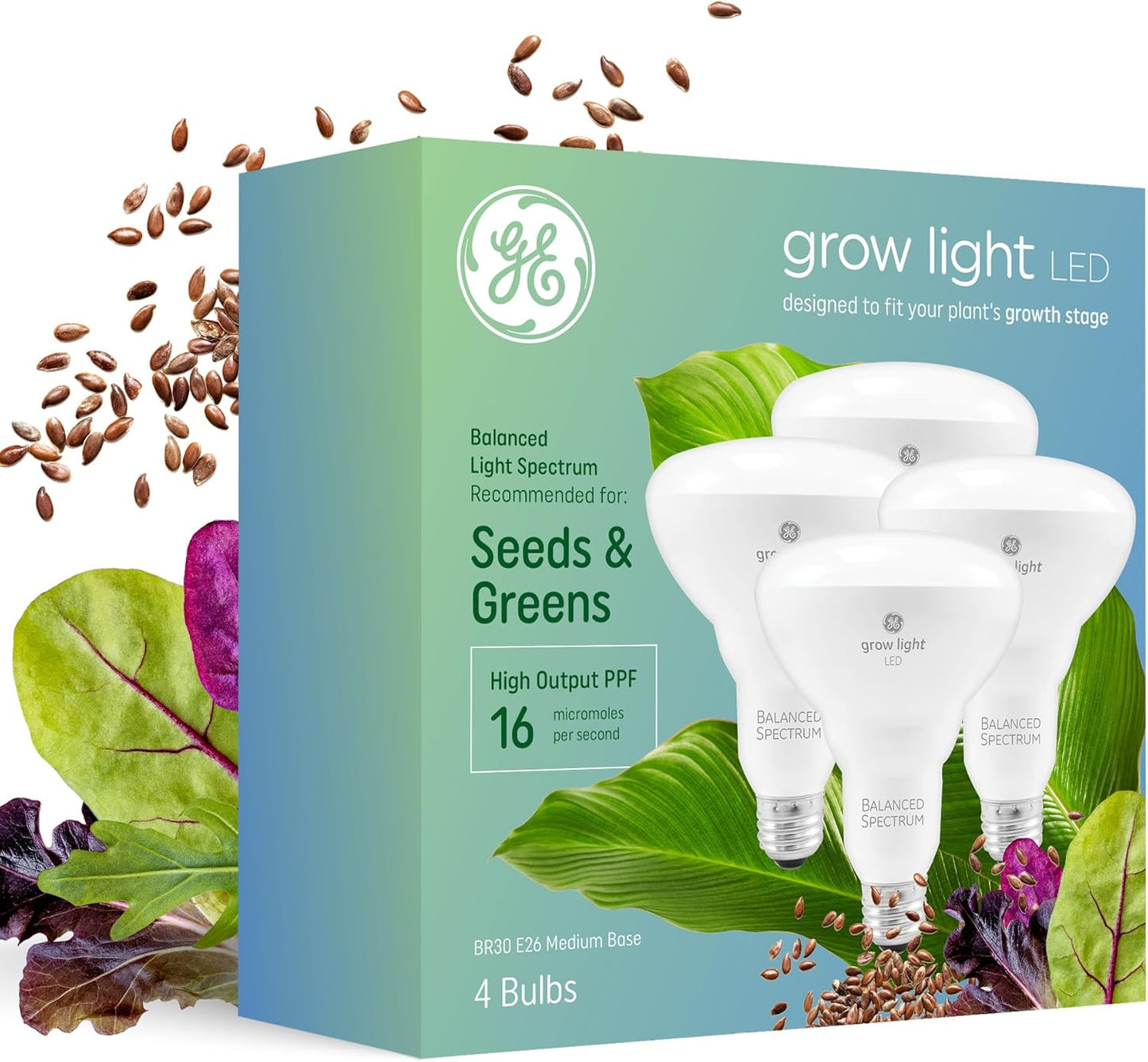 GE Grow Lights for Indoor Plants, BR30 LED Floodlight Bulbs