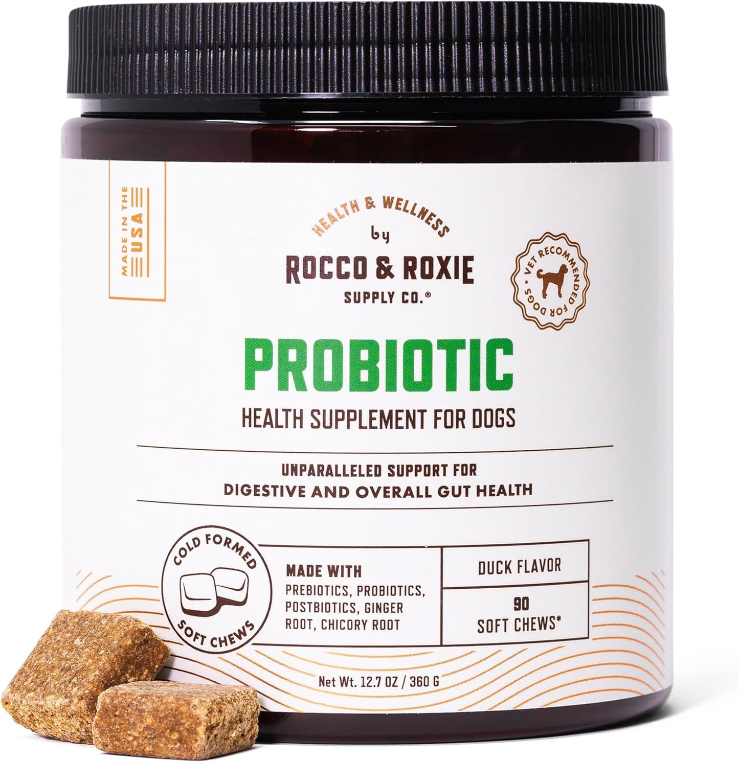 Rocco & Roxie Probiotics for Dogs - Gut Health Chews 90ct