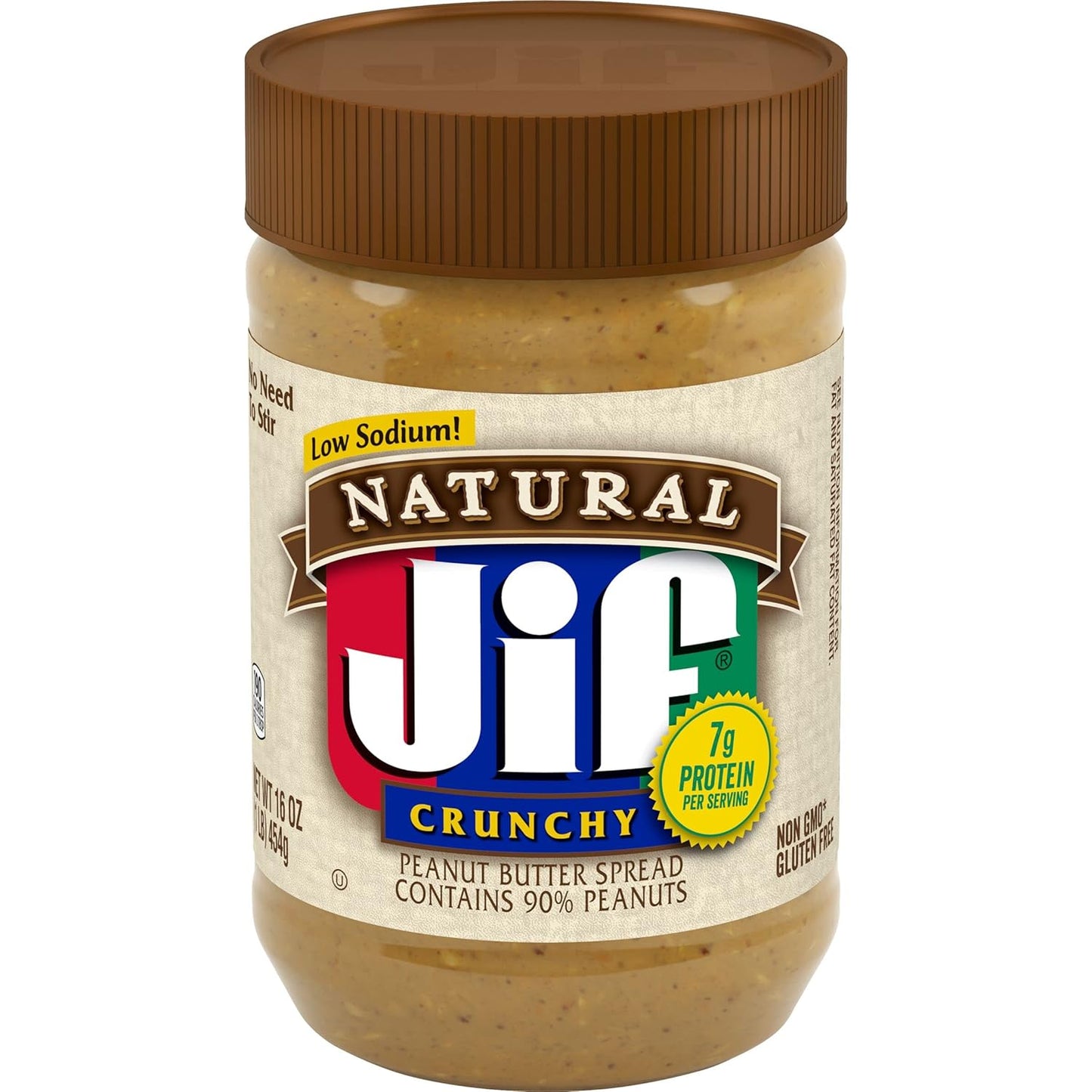 Jif Natural Crunchy Peanut Butter Spread - 12 Jars of 16 Ounces