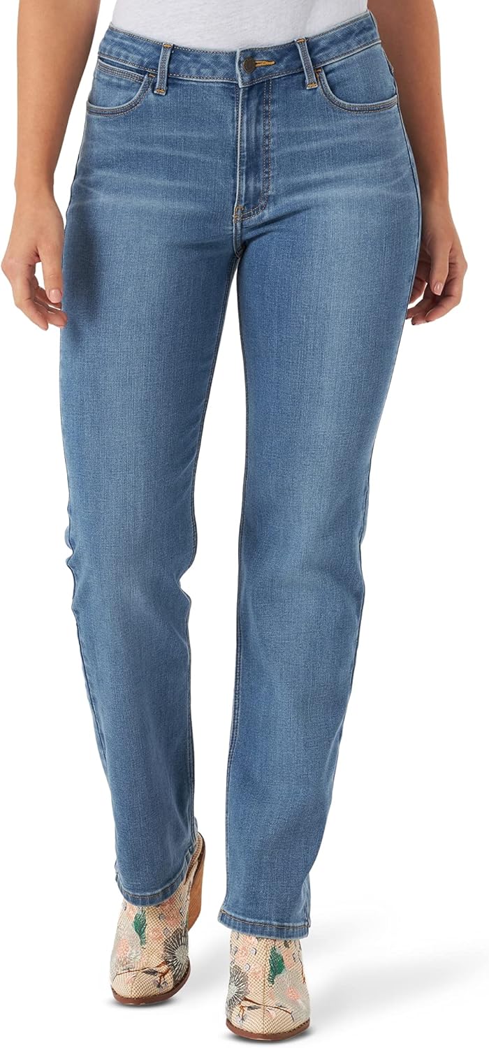 Wrangler Women's High Rise True Straight Fit Jean for Comfort