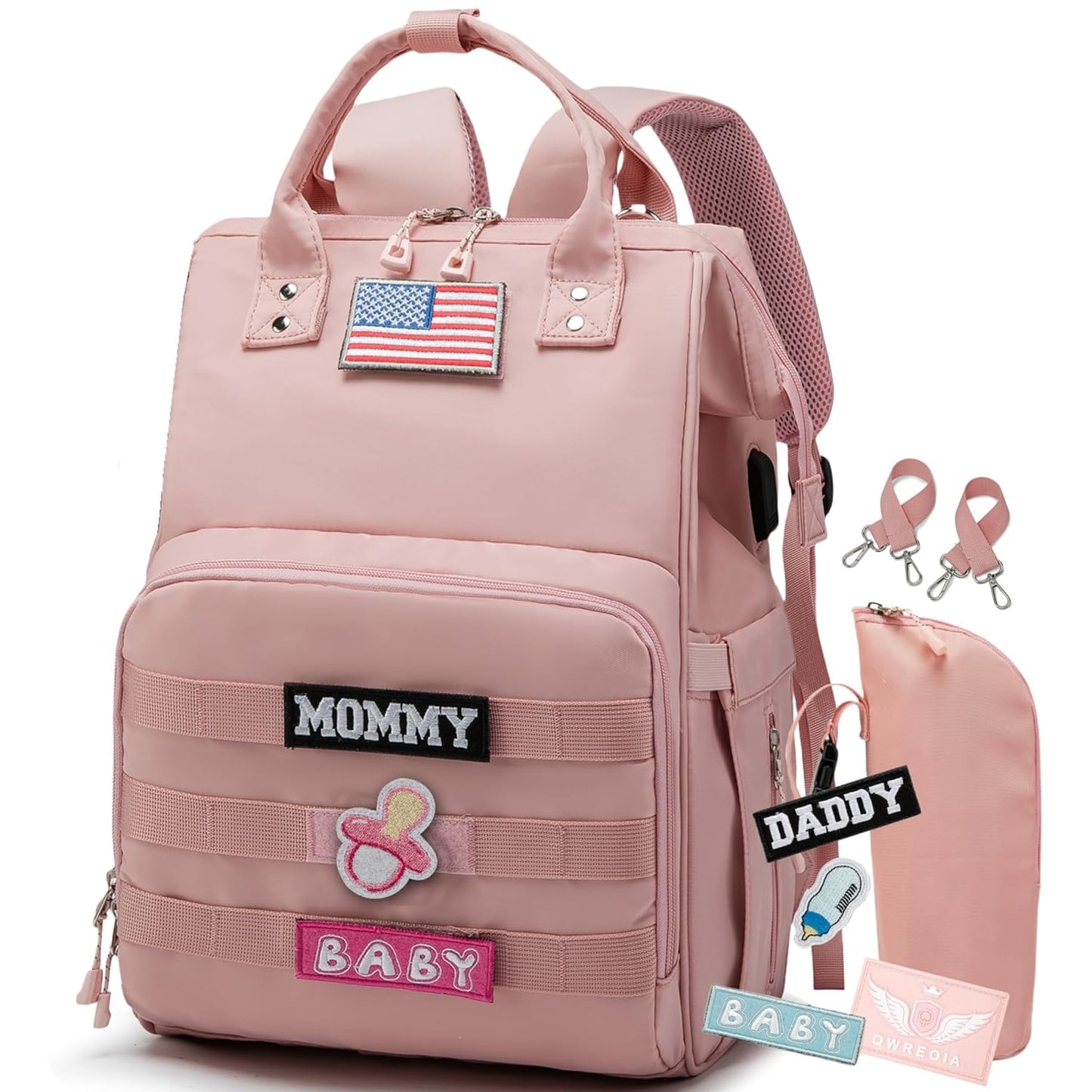 Diaper Bag Backpack for Parents with USB Charging Port and Pockets