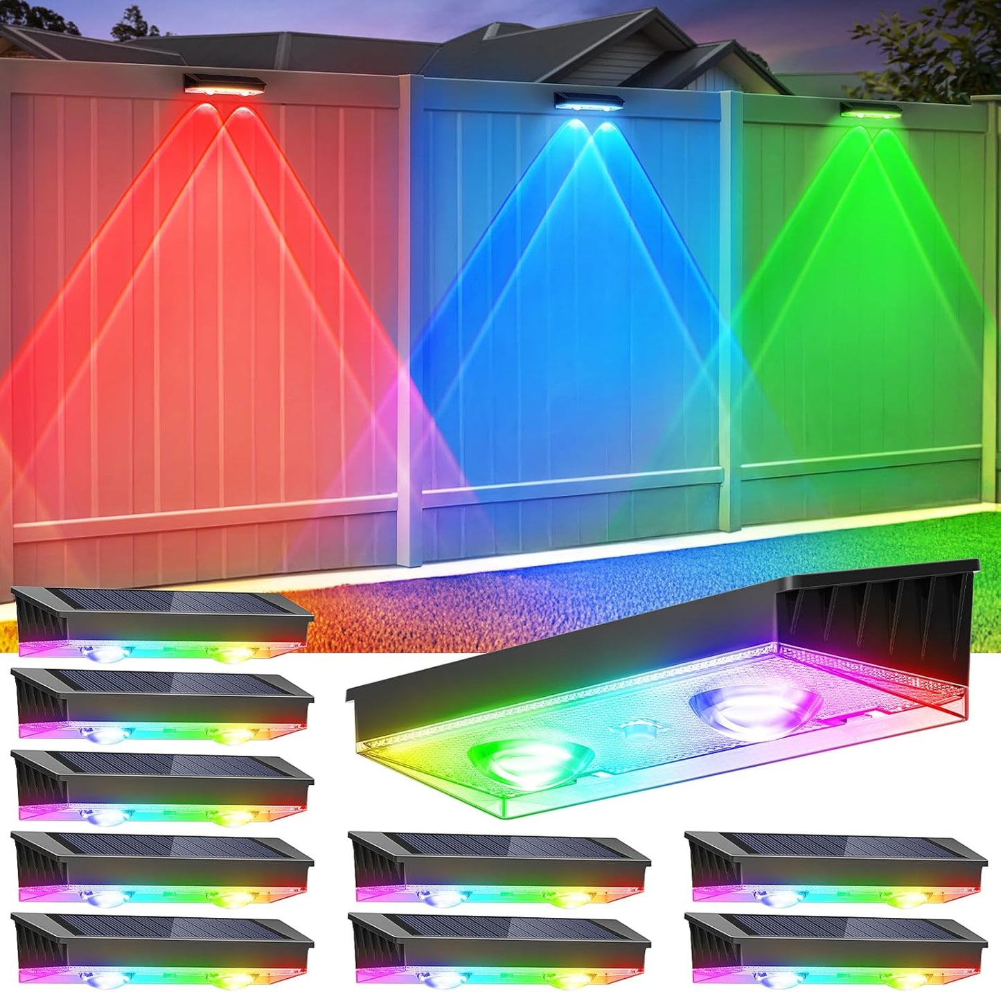 Solar Fence Lights Outdoor for Deck, Wall, and Patio Decor