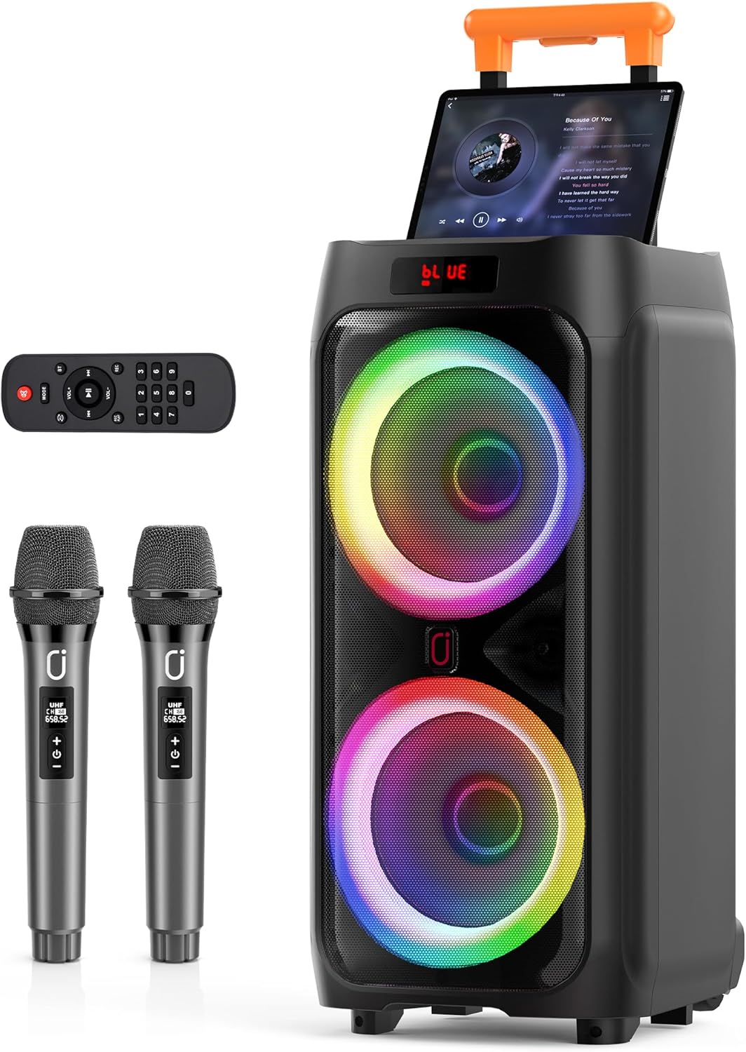 JYX Karaoke Machine: 500W Peak Power, LED Disco Light