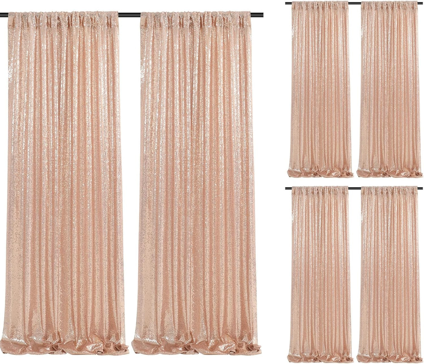 Rose Gold Sequin Backdrop Curtain for Stunning Event Decor