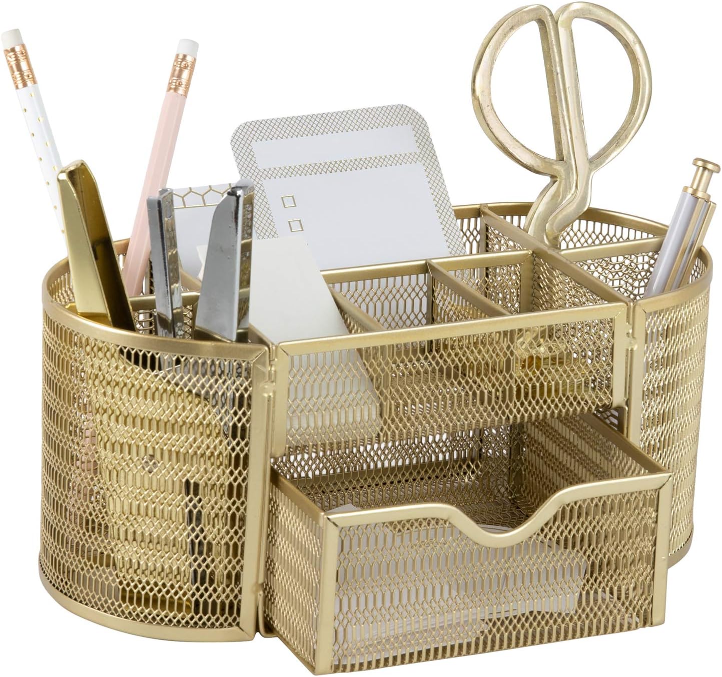 Gold Desk Organizer Set for Women - Stylish Office Storage