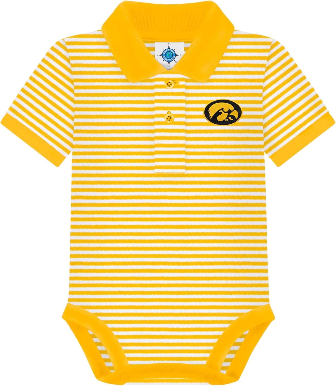 Creative Knitwear College Baby Striped Polo Bodysuit for Infants