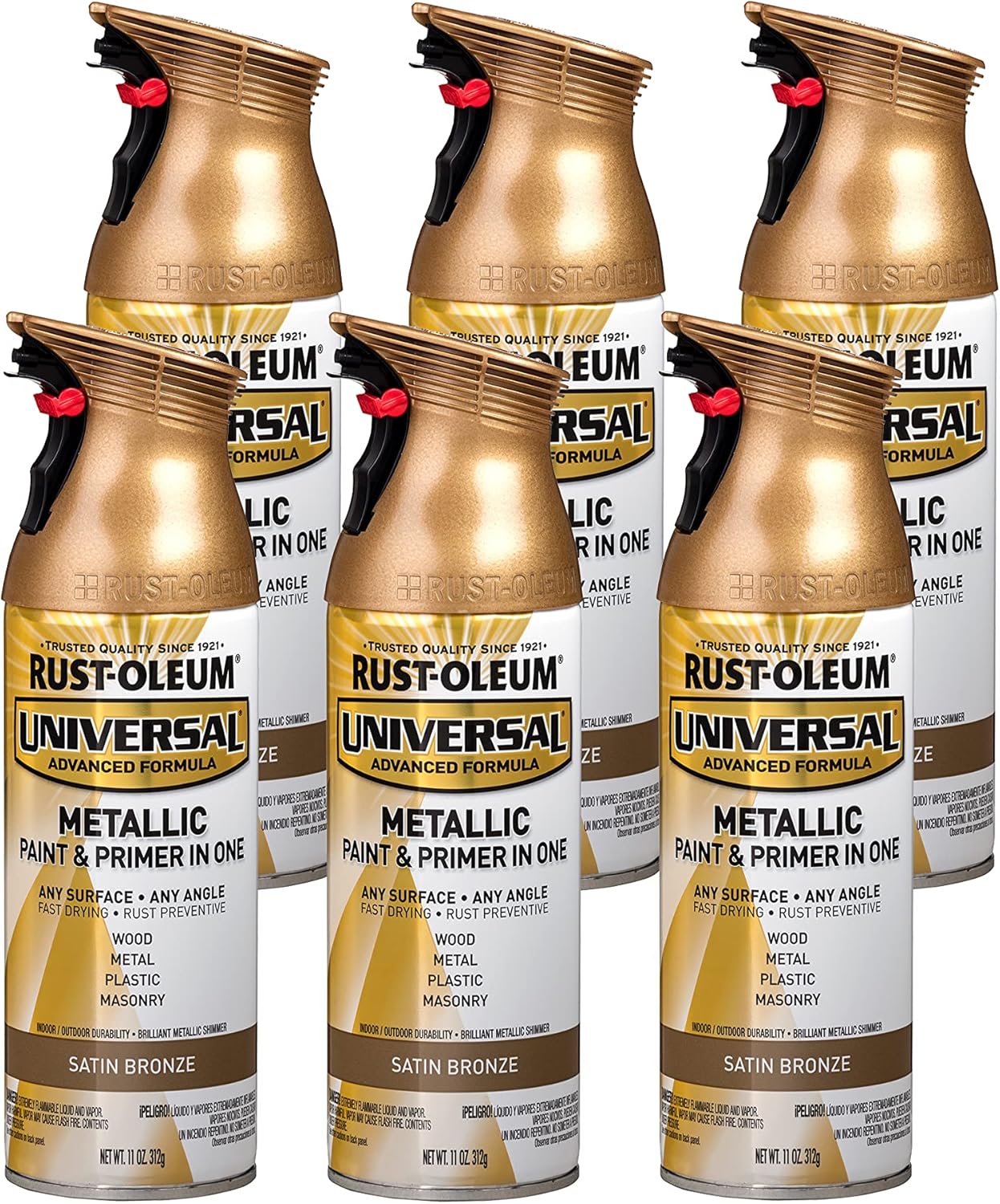 Rust-Oleum Universal All Surface Metallic Spray Paint 6 Pack