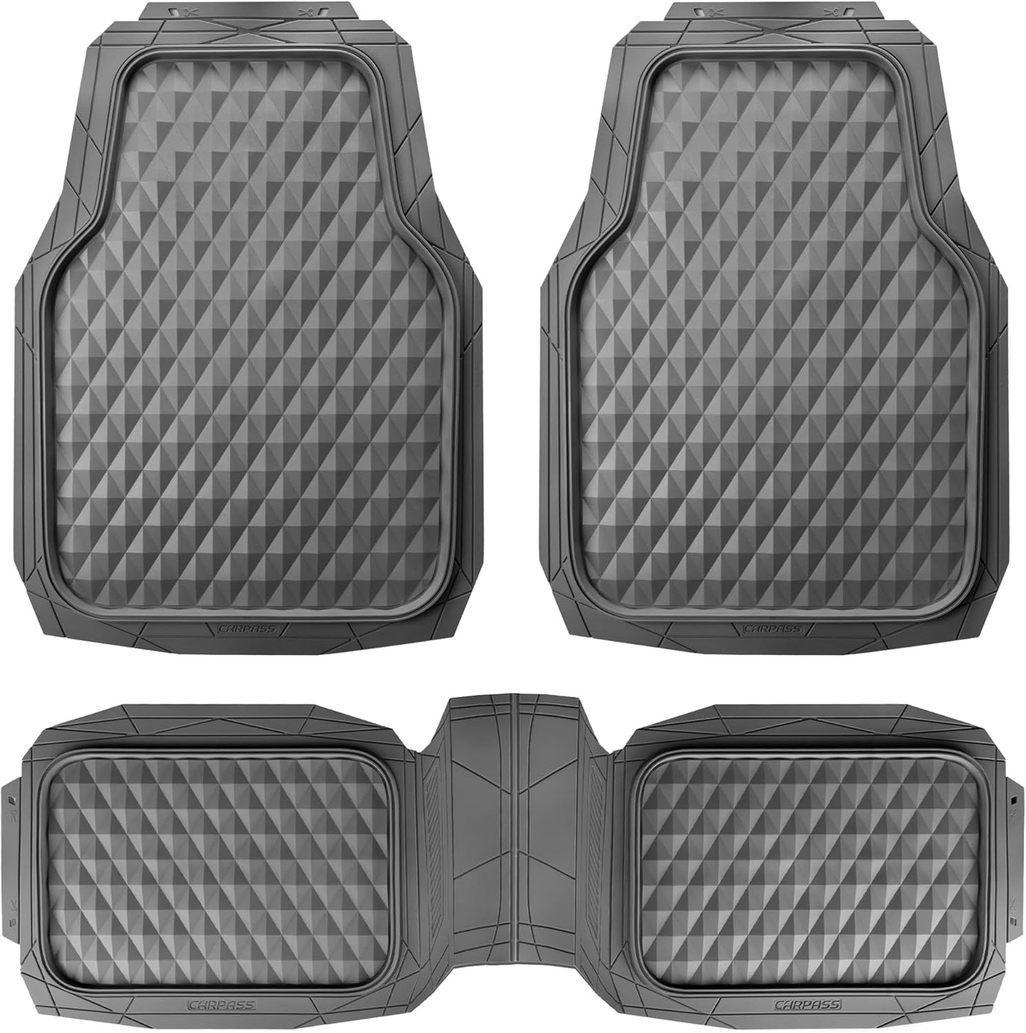 Heavy Duty Charcoal Gray Rubber Car Floor Mats for All Vehicles