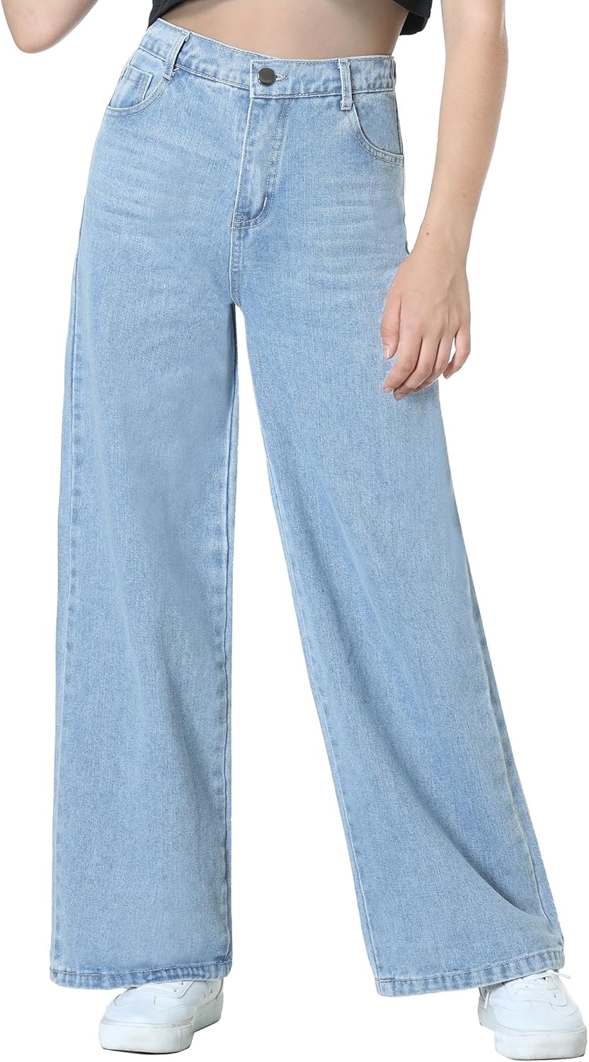 EXARUS Girls Baggy Jeans for Teens: Stylish and Comfortable