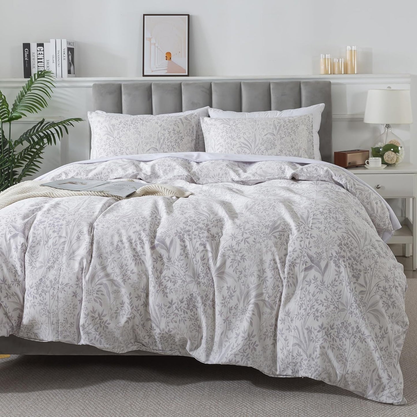 HoneiLife King Size Duvet Cover Set - Soft Floral Bedding