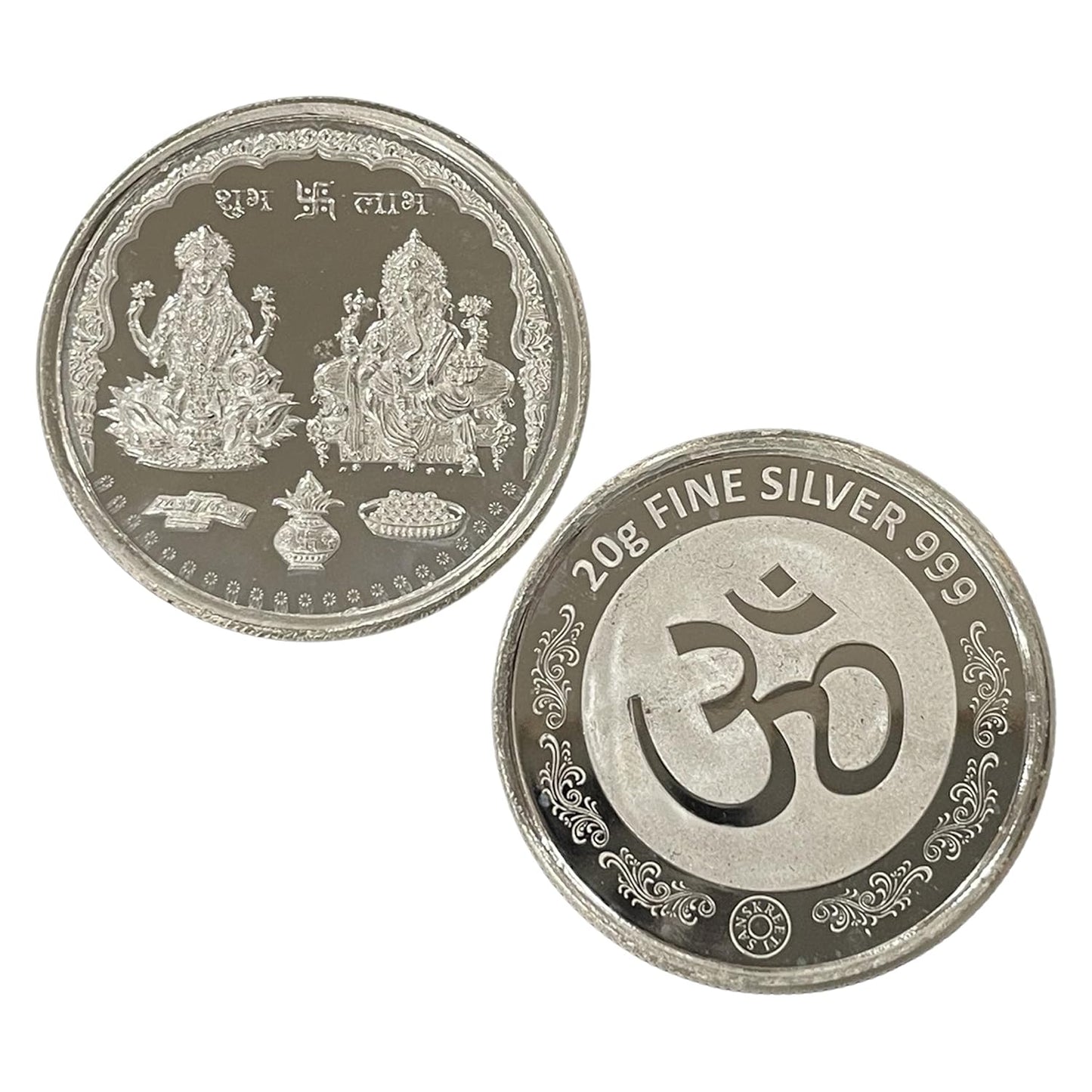 2020 IN 999 Ganesha Lakshmi Solid Pure Silver Coin for Gifts