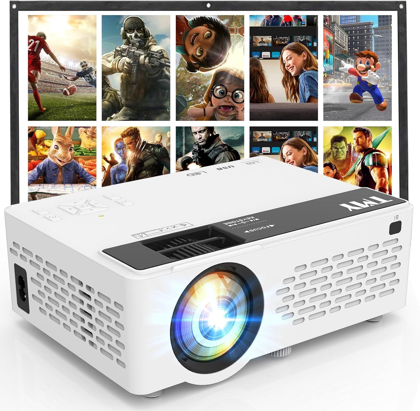 Portable 1080P HD Mini Projector with Bluetooth