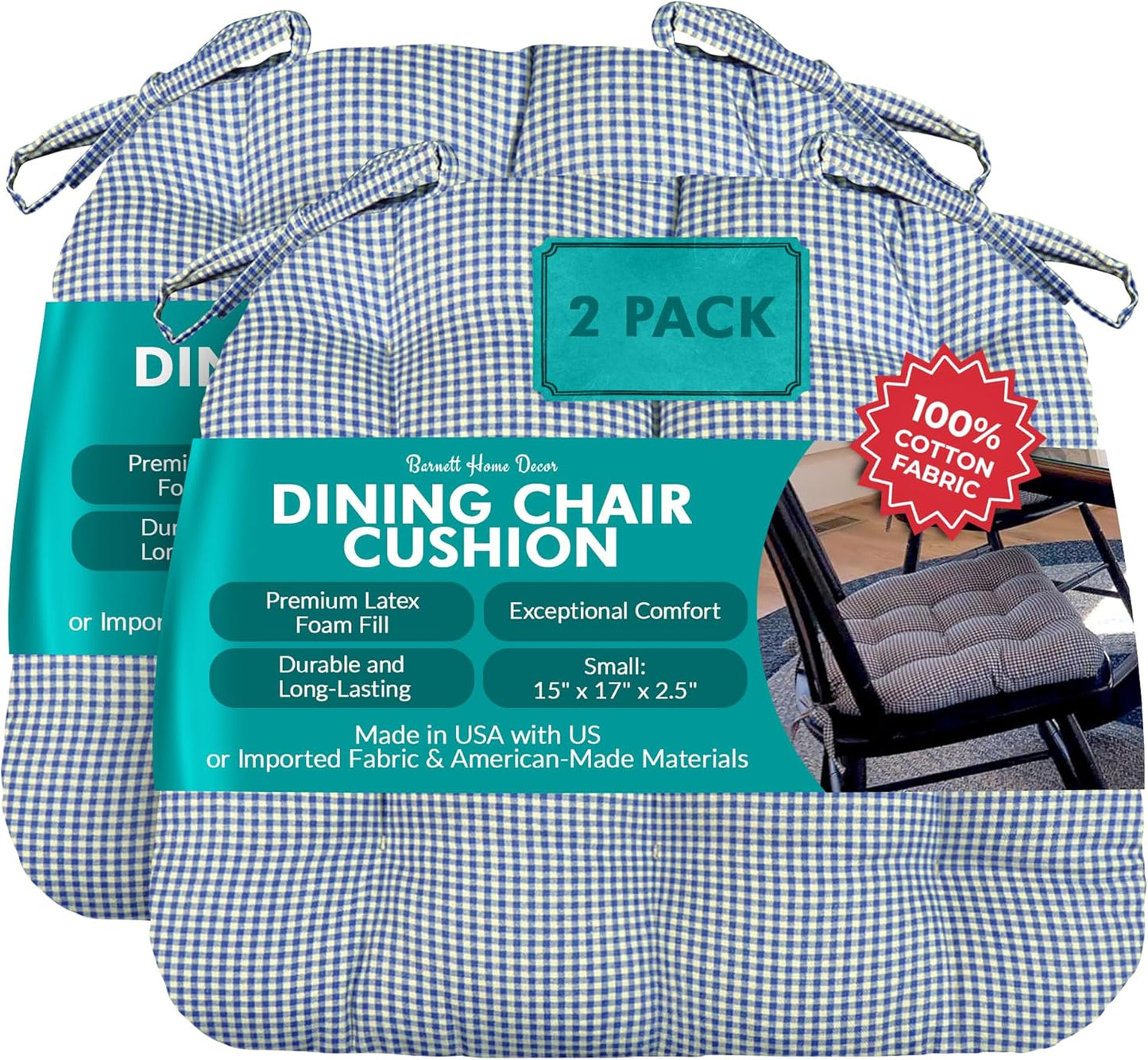 Barnett Home Decor Dining Chair Cushions with Ties