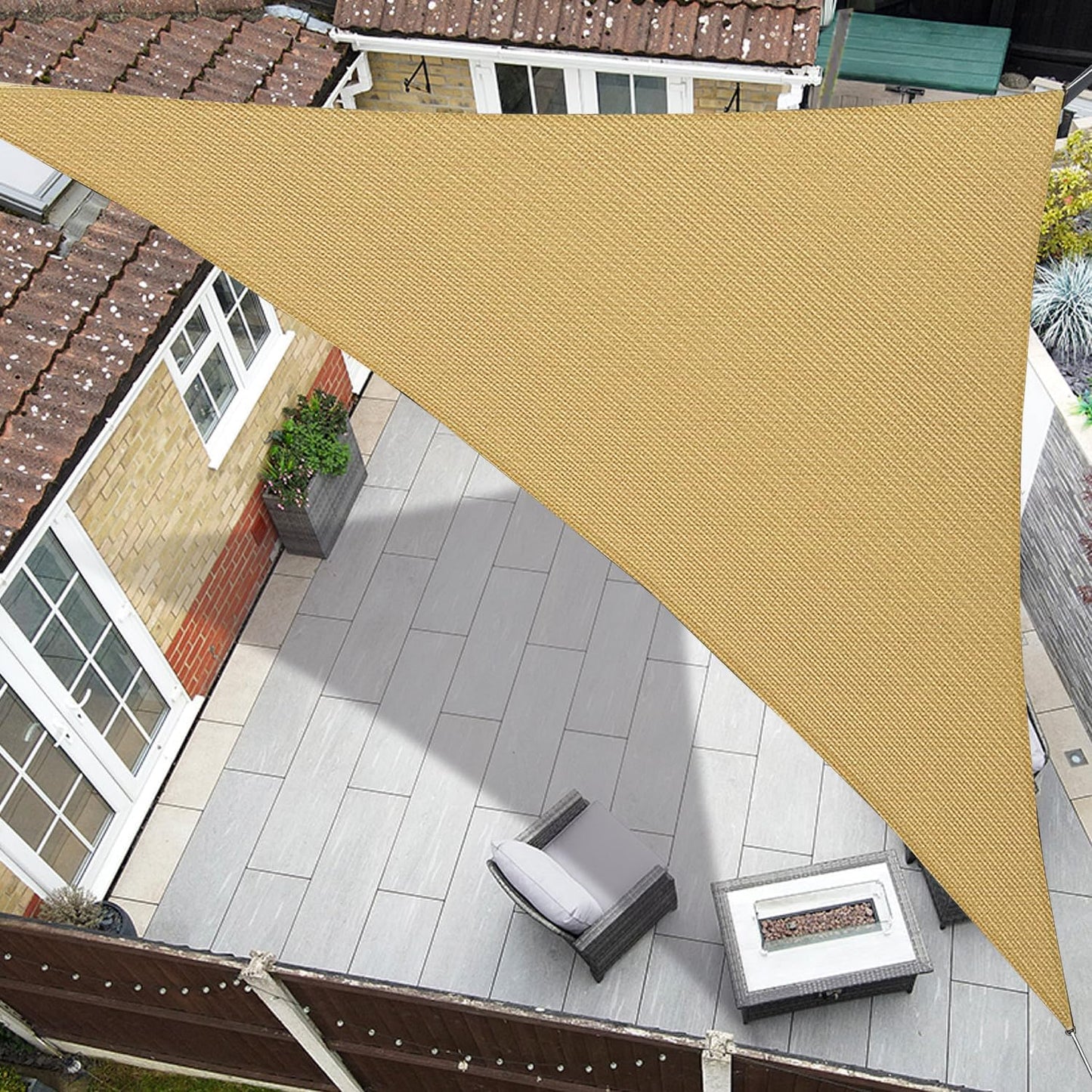 20ftx20ftx20ft Triangle Sun Shade Sail for Outdoor Spaces