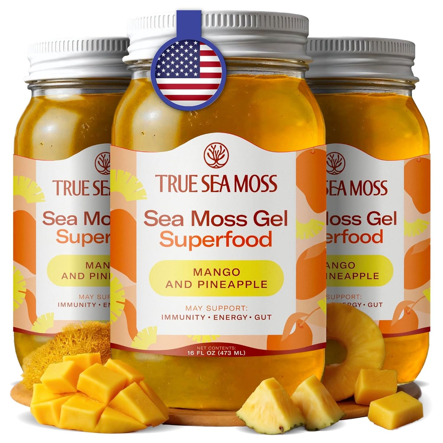 TrueSeaMoss Sea Moss Gel with Mango and Pineapple Flavor