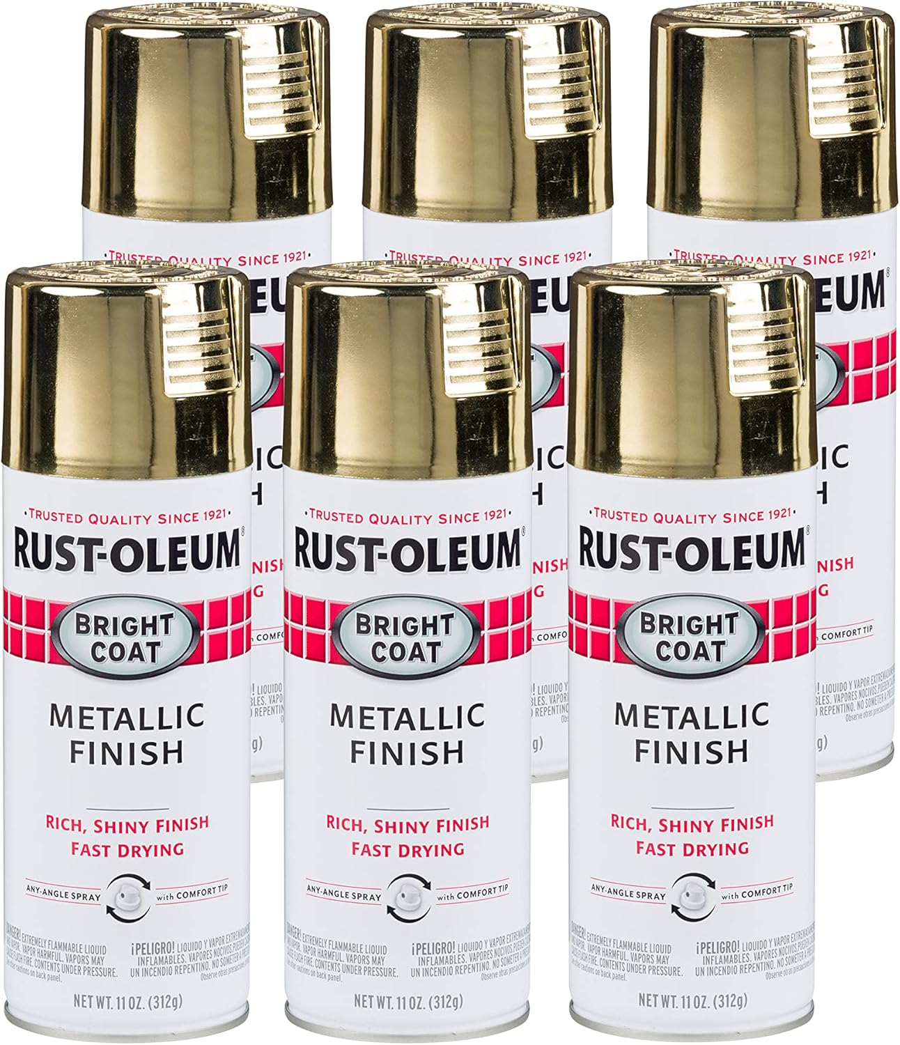 Rust-Oleum Stops Rust Bright Coat Metallic Spray Paint, Gold