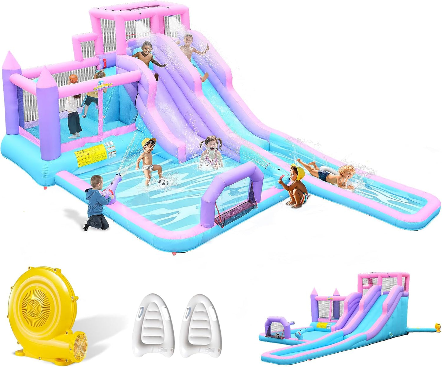 8 in 1 Inflatable Water Slide for Kids - Backyard Fun Awaits