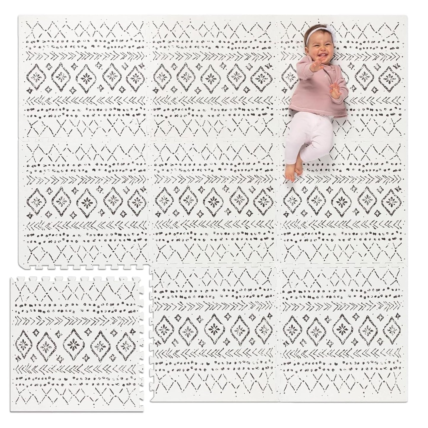 Lillefolk Baby Play Mat for Floor 6x6ft Soft Non Toxic Tiles