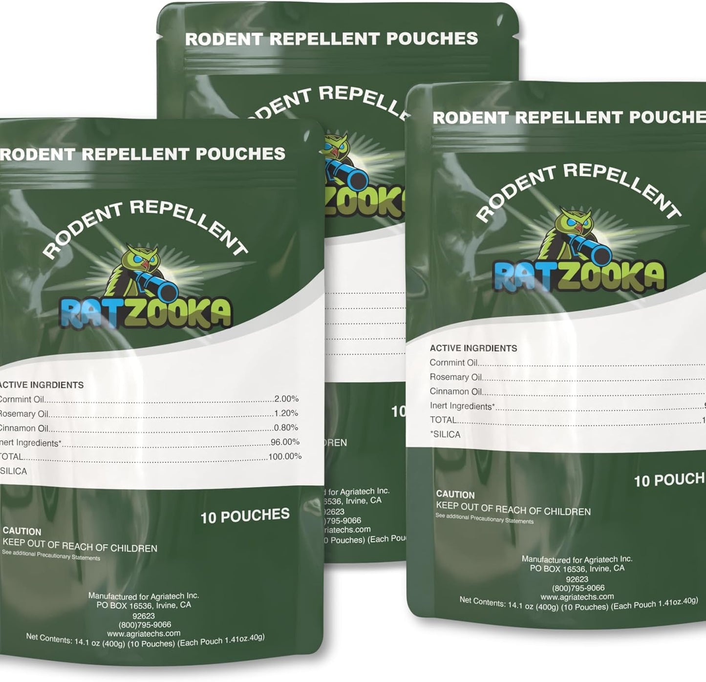 RatZooka: 30 Pouches, Strong Indoor Mouse Repellent