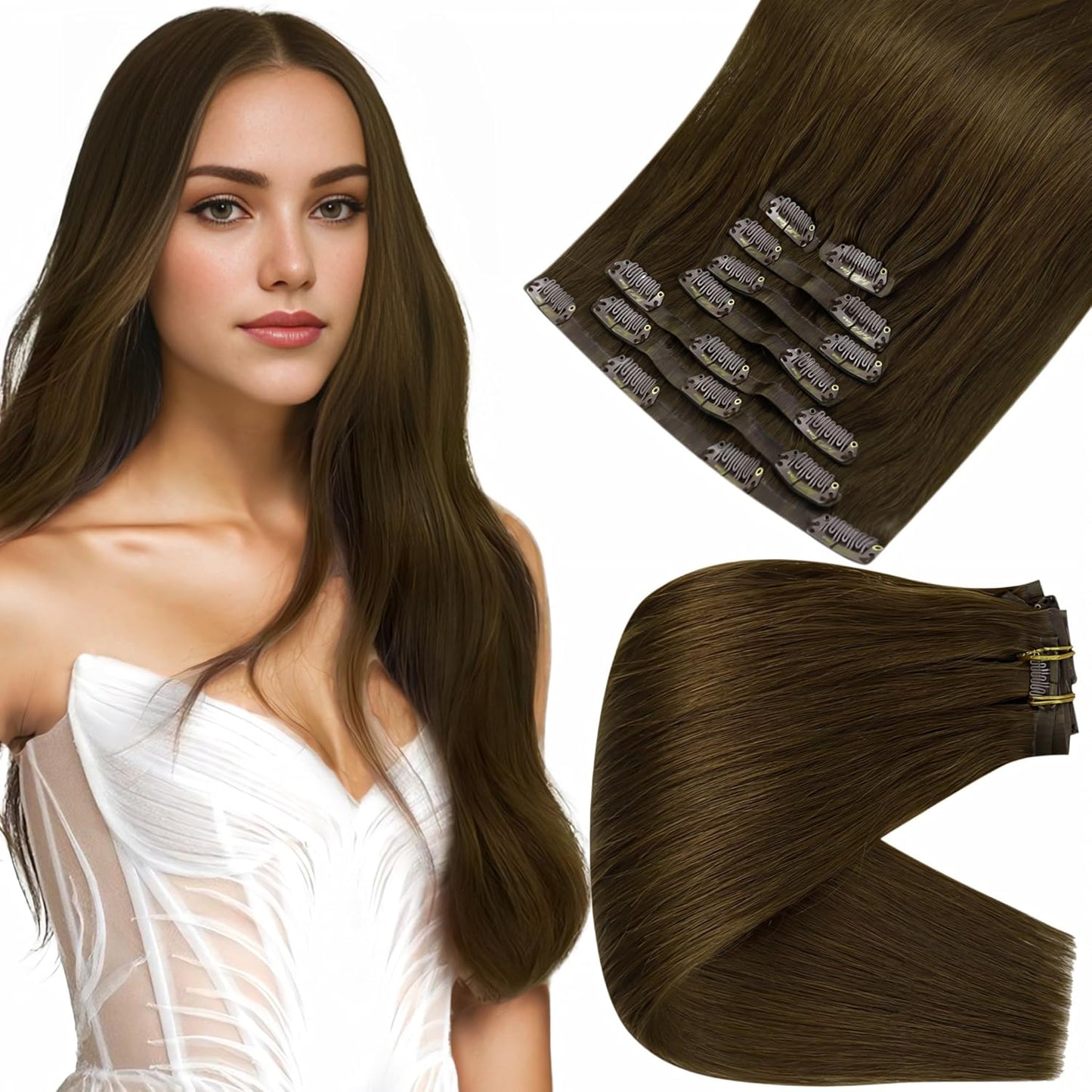 Full Shine Seamless Clip in Hair Extensions for Effortless Style